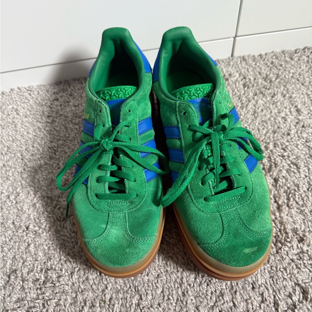 Adidas Gazelle Green and Blue Sneakers
